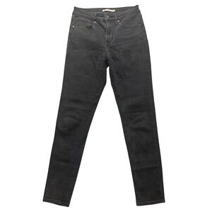 Levi's 721 High Rise Skinny‎ Jeans Black Denim Women's Size 27 Grunge